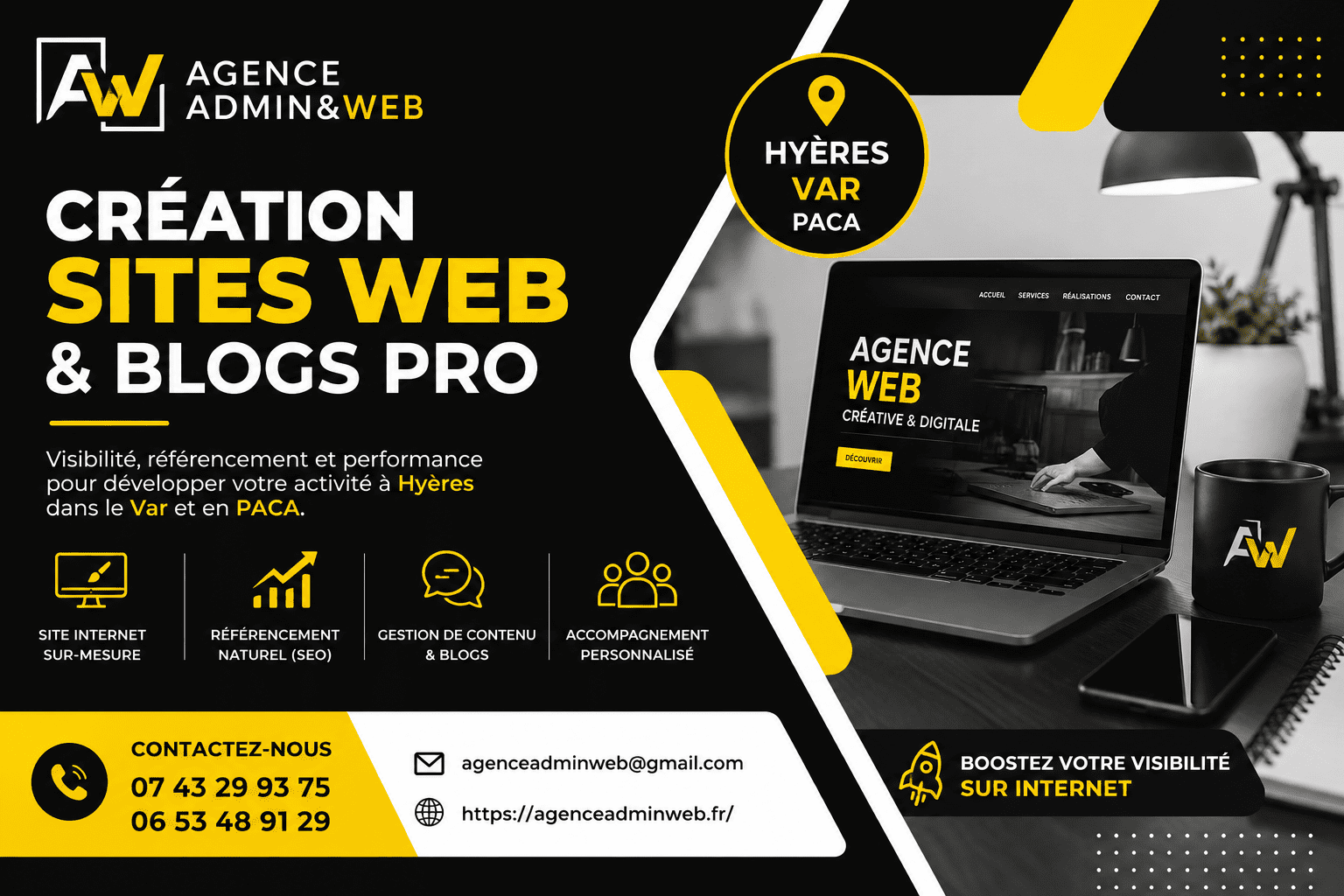 Blog Professionnel Hyères avec l'Agence Admin&Web PACA